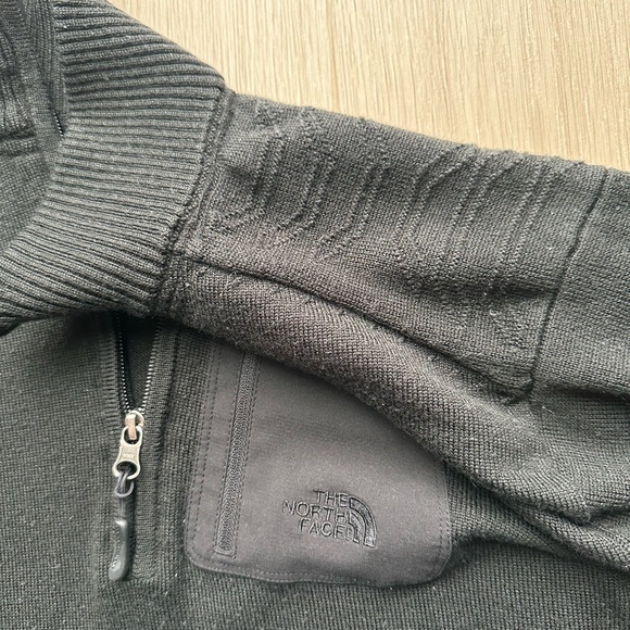 The North Face Wool Blend 1/4 Zip Sweater Men’s L Black Mock Neck - Picture 5 of 13